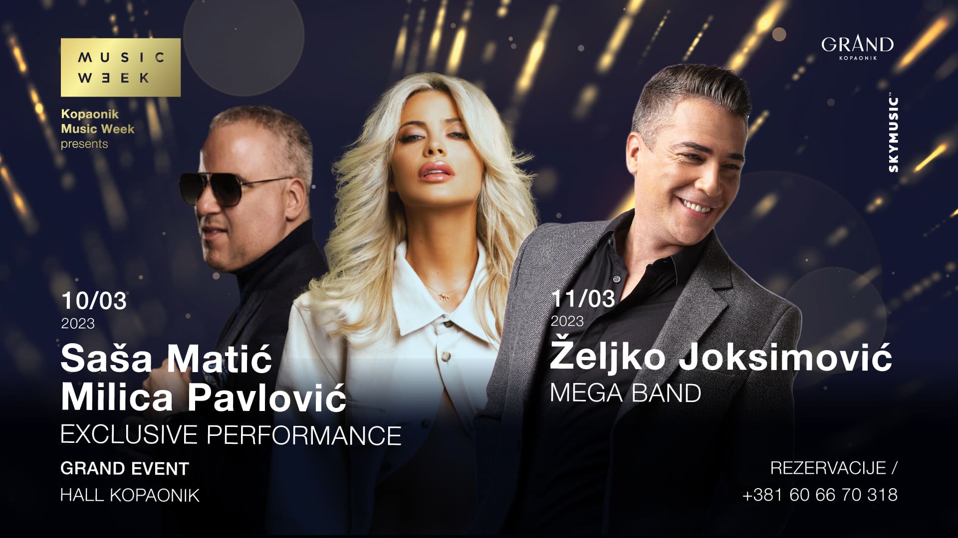 Saša Matić, Milica Pavlović, Željko Joksimović, Lepa Brena and Dino Merlin this year at Kopaonik Music Week